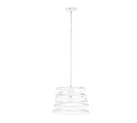 Lampadario a sospensione E27 paralume metallo vortice traforato gabbia portalampada design moderno Bianco (A08-B)