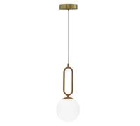 LAMPADARIO SOSPENSIONE OVALE IN BRONZO E SFERA IN VETRO ATTACCO PER LAMPADINA G9