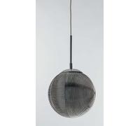 LAMPADARIO A SOSPENSIONE GREENWICH SFERA CROMO E FUME' 1 LUCE ATTACCO E27 25X166CM IN VETRO