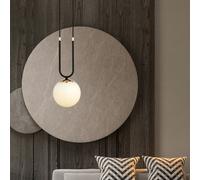 Lampadario a Sospensione in Acciaio e Vetro GLAM 1 Nero E14