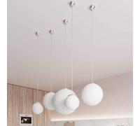 Lampadario a Sospensione in Acciaio e Vetro UGO Ø40 E27 Cromo