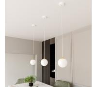 Lampadario a Sospensione in Acciaio ROYAL 1 Nero/Bianco e Oro E14