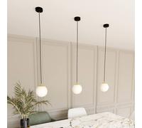 Lampadario a Sospensione in Acciaio ROYAL 1 Nero/Bianco e Oro E14