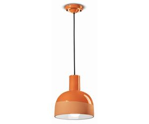 Lampadario a sospensione in ceramica design moderno arancione 1 luce FLR-99