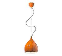 Lampadario a sospensione in ceramica vintage arancione 1 luce FLR-206