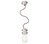 Lampadario a sospensione in ceramica vintage retrò bianco 1 luce FLR-25