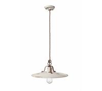 Lampadario a sospensione in ceramica vintage retrò bianco country 1 luce FLR-67