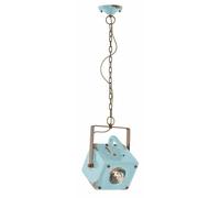 Lampadario a sospensione in ceramica vintage retrò celeste 1 luce FLR-13