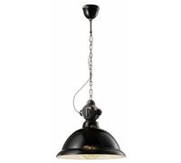 Lampadario a sospensione in ceramica vintage retrò nero 1 luce FLR-19