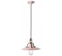 Lampadario a sospensione in ceramica vintage retrò rosa 1 luce FLR-66