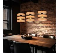 Lampadario A Sospensione In Legno 3 Fiamme Nero L 75 Cm [EEK: Non valutato]