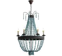 Lampadario a sospensione in pino Globo Blu Soffitto Luce a V Intage Farmhouse Cucina infissi, Ciondolo da Soffitto LED Made in China