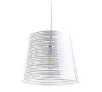 Lampadario a sospensione in policarbonato diametro 30xh27 cm PIXI piccolo diametro 30cm paralume conico in policarbonato Argento Argento