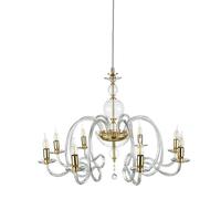 Lampadario a sospensione in vetro lavorato a mano Oro 88 cm VIVALDI 8 Luci [EEK: A]