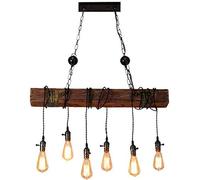 Lampadario a sospensione industriale vintage, altezza regolabile, lampadario retrò con 6 teste per casa colonica, bar, loft caffè, camera da letto, soggiorno, cucina, illuminazione decorativa