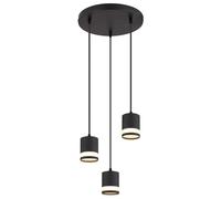 Globo Lampada a sospensione a LED, 30 x 110 cm, 3 luci, colore nero, bianco, plastica, metallo
