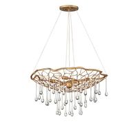 Lampadario A Sospensione Lampada Da Soffitto Acciaio Oro 4-Fiamma B 66Cm