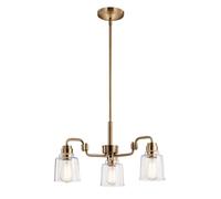 Kichler Lampadario regolabile da tavolo Aivian 3 luci E27 Ø 57,4 cm ottone anticato