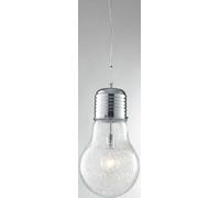 LAMPADARIO A SOSPENSIONE LAMPADINA CROMO 1 LUCE ATTACCO E27 15X120CM