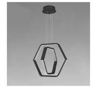 LAMPADARIO A SOSPENSIONE LED 48 W ESAGONALE EFFETTO CRISTALLO MODERNO NERO 31845