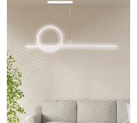 Lampadario A Sospensione LED 48W Design Cerchio Quadrato Bianco IP20 Cucina [EEK: A]