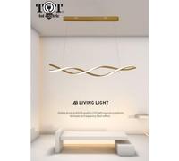 Lampadario a sospensione led 48W oro spirale onda luce vortice moderno