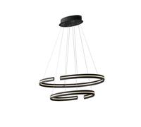 LAMPADARIO A SOSPENSIONE LED CLARKE NERA 60W 6750LM 4000K DOPPIO CERCHIO 54x27-78x40CM IN ALLUMINIO