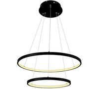 Lampadario a Sospensione LED Rotondo Moderno, lampadario Contemporaneo per Interni, Luce Calda, Design a 2 Anelli, opzioni da 60 cm e 80 cm, Perfetto per l'arredamento della casa e Le celebr