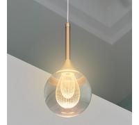 Lampadario A Sospensione LED Sferico Vetro Dorato Decorativo Pendente 5W [EEK: A+]