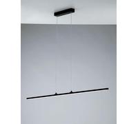 LAMPADARIO A SOSPENSIONE LED SHANGHAI NERA 29W 3250LM 3000K 100X1,2X150CM IN ALLUMINIO E DIFFUSORE OPALE