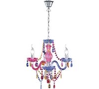 Lampadario a sospensione Luster 3 luci E 14 acrilico colorata Ø 40x150 cm Multicolore