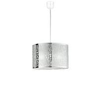 LAMPADARIO A SOSPENSIONE MAYA CROMO 1 LUCE ATTACCO E27 35X35X100CM IN ACCIAIO CON DECORI