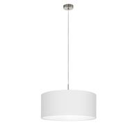 Lampadario A Sospensione Minimal Pasteri Grande Acciaio Nichel Bianco 1 Luce E27