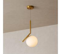 Lampadario a sospensione minimalista lampada a L in metallo bronzo con sfera G9 [EEK: G]