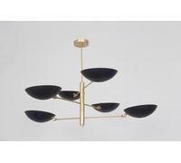 Lampadario A Sospensione Moderna In Ottone Grezzo Con 6 Luci Tipo Sputnik