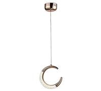 Lampadario a Sospensione Moderno a Forma di Luna con LED in Rame - Elegante Lampada da Comodino per Arredamento Contemporaneo, dimmerabile.