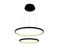 Lampadario a Sospensione Moderno a LED Rotondo, lampadario Contemporaneo per Interni, Bianco Caldo, 2 Anelli, 60 cm, 80 cm, Elegante Lampada da soffitto per Arredamento e Feste.