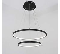 Lampadario a Sospensione Moderno a LED Rotondo, lampadario Contemporaneo per Interni con Luce Calda, Design a 2 Anelli, Disponibile in 60 cm e 80 cm, Elegante Illuminazione per la casa per a