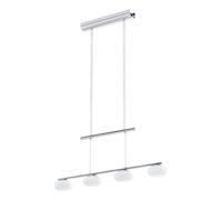 Lampadario A Sospensione Moderno Aleandro 1 Acciaio Cromo Vetro 4 Luci Led 4,5W [EEK: A++]