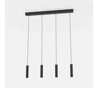 Lampadario A Sospensione Moderno Almudaina Acciaio Nero 4 Luci Led 5,4W 1920Lm