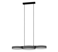 Lampadario A Sospensione Moderno Barbano-Z Acciaio Nero 3 Luci Led 7,5W