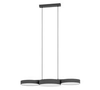 Lampadario A Sospensione Moderno Barbano-Z Acciaio Nero 3 Luci Led 7,5W 2550Lm