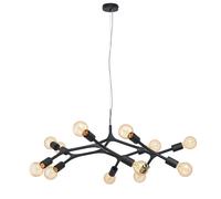 Lampadario A Sospensione Moderno Bocadella Acciaio Nero 12 Luci E27