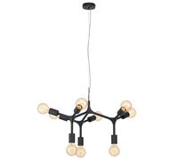 Lampadario A Sospensione Moderno Bocadella Acciaio Nero 9 Luci E27