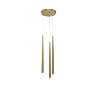 Lampadario A Sospensione Moderno Cascade Alluminio Ottone 3 Luci Led 18W