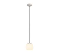 Lampadario A Sospensione Moderno Cominio Acciaio Tortora Vetro 1 Luce E27