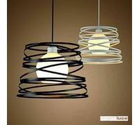 Lampadario a sospensione moderno con paralume E27 in metallo a vortice traforato [EEK: A+]