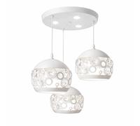 MAKA Lampadario a Sospensione Moderno con 3 Globi forati in stile Arabesque in alluminio verniciato opaco Lunghezza filo 100cm Sfere circolari Modern Vintage Cucina Salotto Corridoio Camera letto