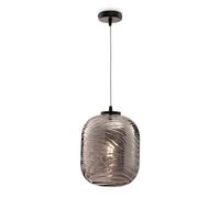Lampadario A Sospensione Moderno Dunas Metallo Nero Vetro 1 Luce E27