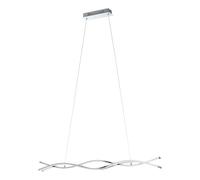 Lampadario A Sospensione Moderno Lasana 2 Acciaio Cromo 1 Luce Led 35W 5300Lm